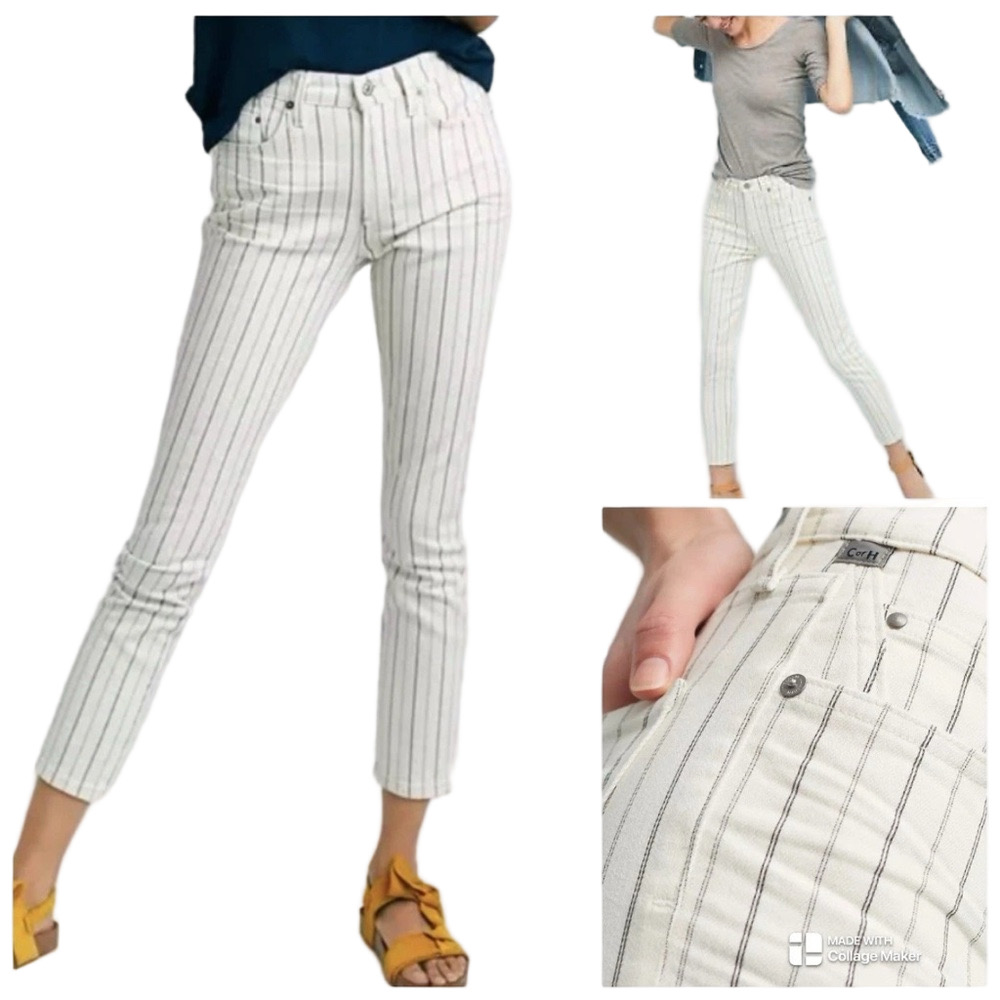 🪗Citizens Of Humanity Rocket crop high rise skinny Striped Jeans size 25 GUC..